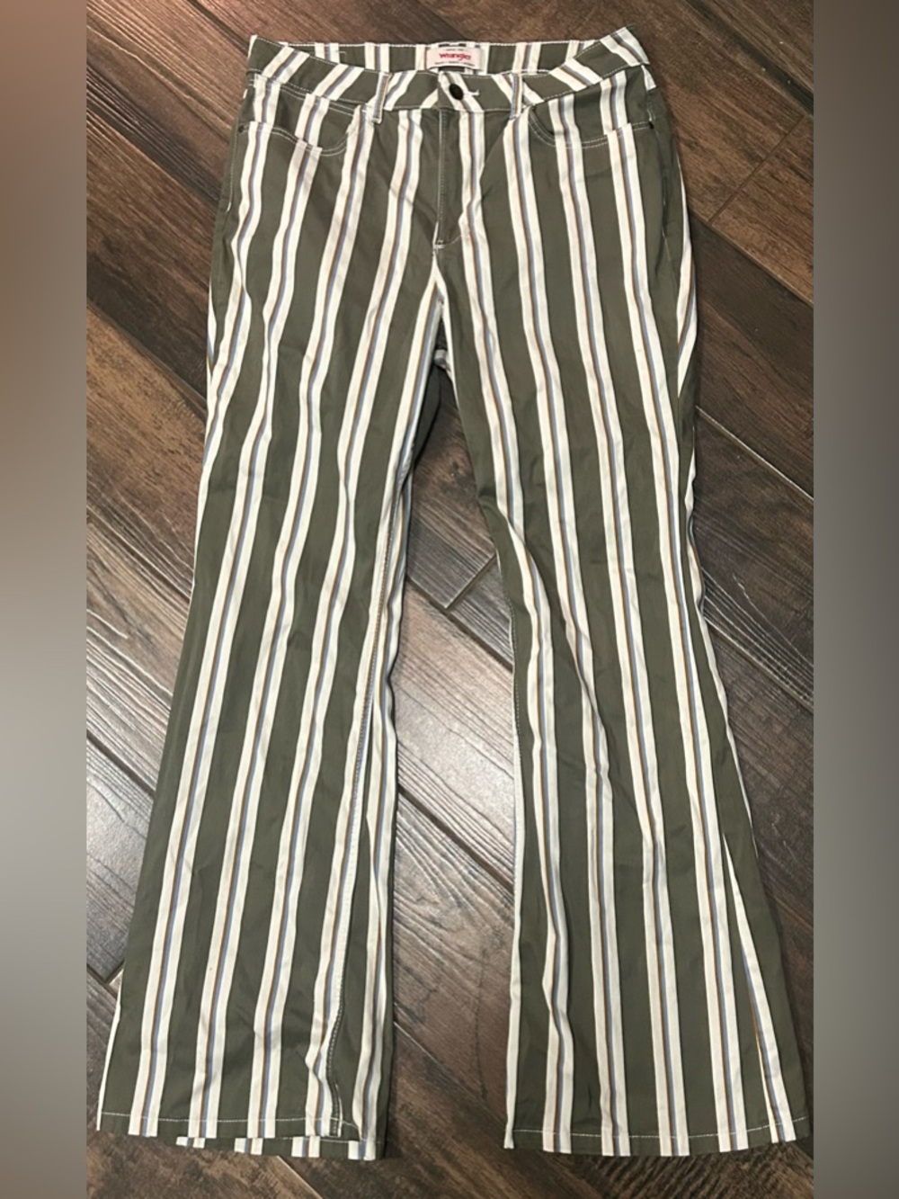 Wrangler Fierce Flare Striped Jeans Sz 10 - Picture 3 of 6